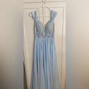 Long satin and lace dress- never worn